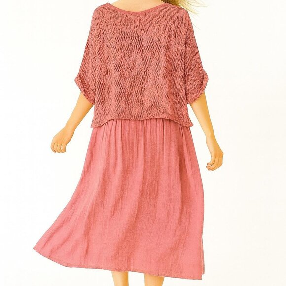 Raw Moda Italian Dress - 100% cotton One size - Dusty Pink - Picture 8 of 9